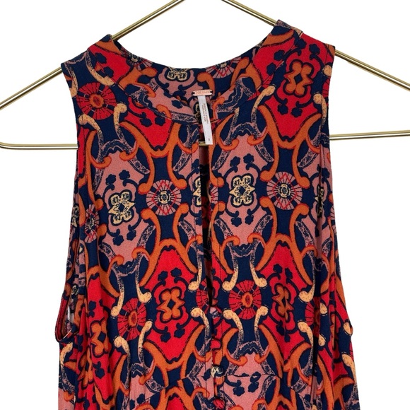 ⭐️ 2/$20 Free People Groovy Get Together Print Funky Tunic Blouse Tank - Picture 12 of 16